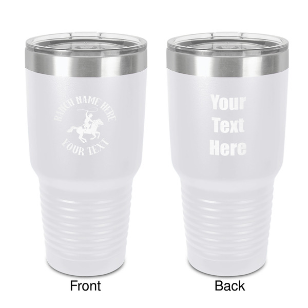 Custom Western Ranch 30 oz Stainless Steel Tumbler - White - Double-Sided (Personalized)