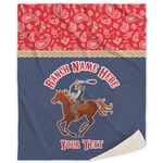 Western Ranch Sherpa Throw Blanket (Personalized)