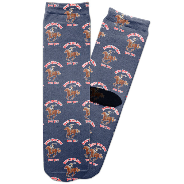 Custom Western Ranch Adult Crew Socks (Personalized)