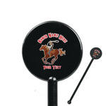 Western Ranch 5.5" Round Plastic Stir Sticks - Black - Double Sided (Personalized)