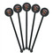 Western Ranch Black Plastic 5.5" Stir Stick - Round - Fan View