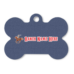 Western Ranch Bone Shaped Dog ID Tag - Large (Personalized)