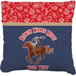 Western Ranch Faux-Linen Throw Pillow 16" (Personalized)