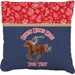 Western Ranch Faux-Linen Throw Pillow 20" (Personalized)