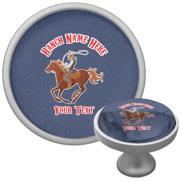 Custom Western Ranch Cabinet Knob (Silver) (Personalized)