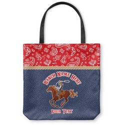 Western Ranch Canvas Tote Bag - Large - 18"x18" (Personalized)