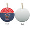 Western Ranch Ceramic Flat Ornament - Circle Front & Back (APPROVAL)