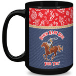 Western Ranch 15 Oz Coffee Mug - Black (Personalized)