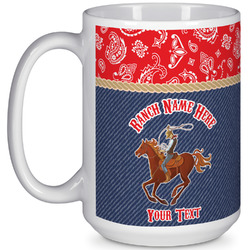 Western Ranch 15 Oz Coffee Mug - White (Personalized)