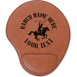 Western Ranch Leatherette Mouse Pad with Wrist Support (Personalized)