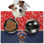 Western Ranch Dog Food Mat - Medium w/ Name or Text