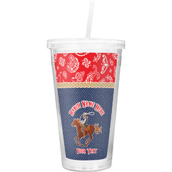 Western Ranch Double Wall Tumbler with Straw (Personalized)