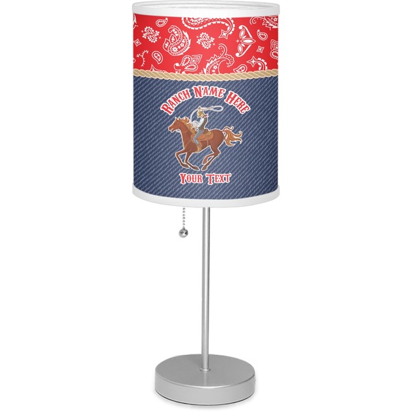 Custom Western Ranch 7" Drum Lamp with Shade Linen (Personalized)