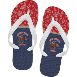 Western Ranch Flip Flops - Large (Personalized)