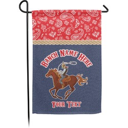 Western Ranch Small Garden Flag - Double Sided w/ Name or Text