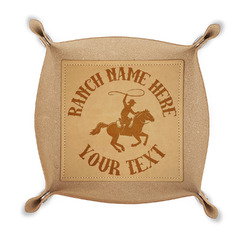 Western Ranch Genuine Leather Valet Tray (Personalized)