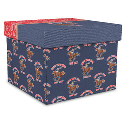 Western Ranch Gift Box with Lid - Canvas Wrapped - X-Large (Personalized)