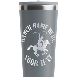 Western Ranch RTIC Everyday Tumbler with Straw - 28oz - Grey - Single-Sided (Personalized)