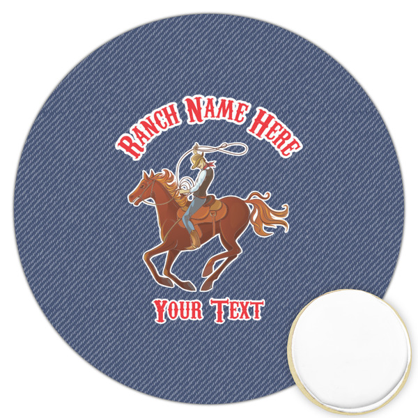 Custom Western Ranch Printed Cookie Topper - 3.25" (Personalized)