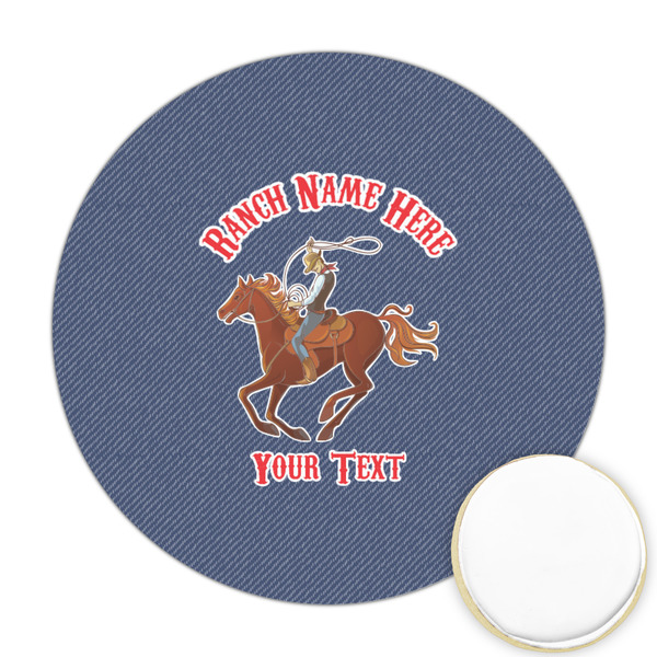 Custom Western Ranch Printed Cookie Topper - Round (Personalized)