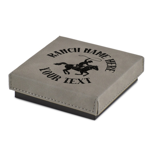 Custom Western Ranch Jewelry Gift Box - Engraved Leather Lid (Personalized)