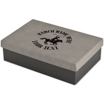 Western Ranch Large Gift Box w/ Engraved Leather Lid (Personalized)