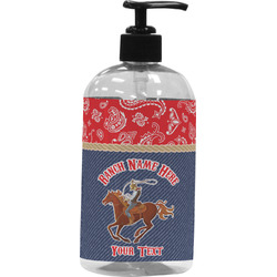 Western Ranch Plastic Soap / Lotion Dispenser (16 oz - Large - Black) (Personalized)