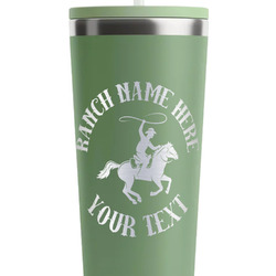 Western Ranch RTIC Everyday Tumbler with Straw - 28oz - Light Green - Double-Sided (Personalized)