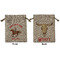 Western Ranch Medium Burlap Gift Bag - Front and Back