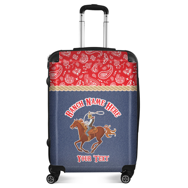 Custom Western Ranch Suitcase - 24" Medium - Checked (Personalized)