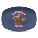 Western Ranch Plastic Platter - Microwave & Oven Safe Composite Polymer (Personalized)