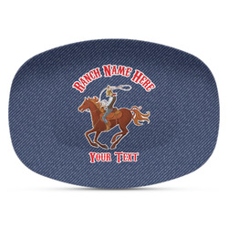Western Ranch Plastic Platter - Microwave & Oven Safe Composite Polymer (Personalized)