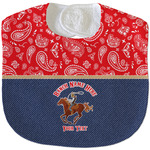 Western Ranch Velour Baby Bib w/ Name or Text