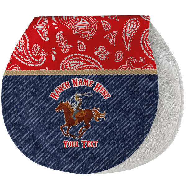 Custom Western Ranch Burp Pad - Velour w/ Name or Text