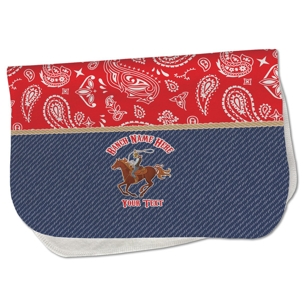 Custom Western Ranch Burp Cloth - Fleece w/ Name or Text