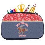 Western Ranch Neoprene Pencil Case - Medium w/ Name or Text