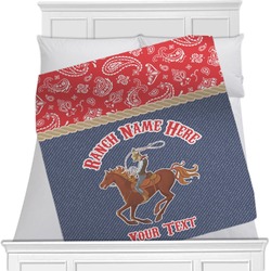 Western Ranch Minky Blanket - Twin / Full - 80"x60" - Single Sided (Personalized)