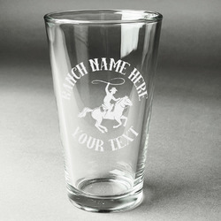 Western Ranch Pint Glass - Engraved (Single) (Personalized)