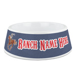 Western Ranch Plastic Dog Bowl - Medium (Personalized)