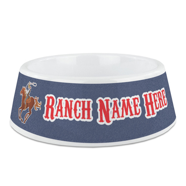 Custom Western Ranch Plastic Dog Bowl (Personalized)