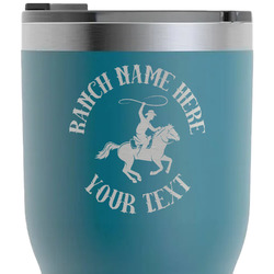 Western Ranch RTIC Tumbler - Dark Teal - Laser Engraved - Double-Sided (Personalized)