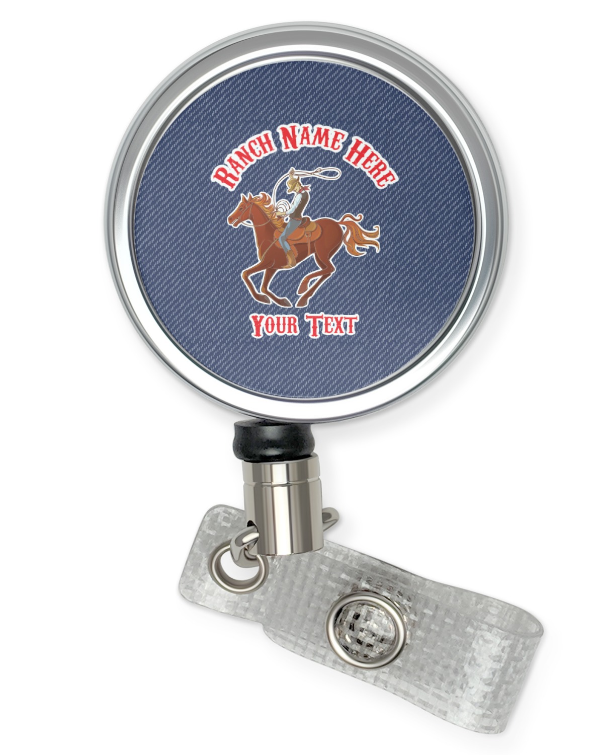 Custom Western Ranch Retractable Badge Reel (Personalized