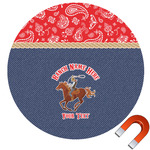 Western Ranch Round Car Magnet - 10" (Personalized)