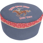 Western Ranch Round Pouf Ottoman (Personalized)