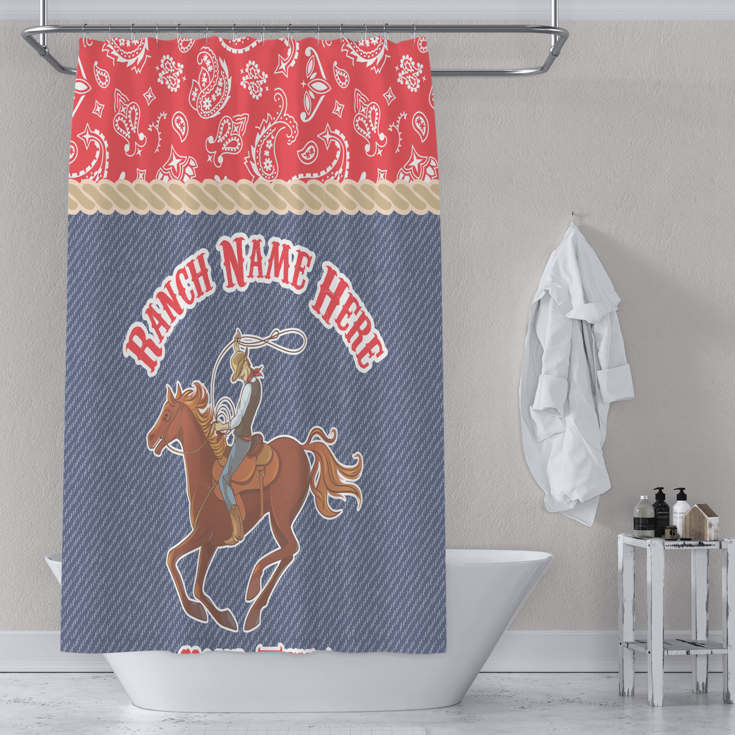 Western Ranch Shower Curtain (Personalized) YouCustomizeIt