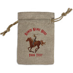 Western Ranch Small Burlap Gift Bag - Front (Personalized)