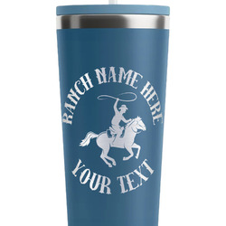 Western Ranch RTIC Everyday Tumbler with Straw - 28oz - Steel Blue - Double-Sided (Personalized)