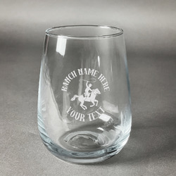 Western Ranch Stemless Wine Glass (Single) (Personalized)