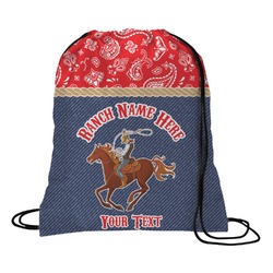 Western Ranch Drawstring Backpack - Medium (Personalized)