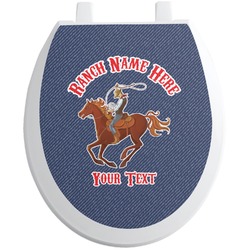 Western Ranch Toilet Seat Decal - Round (Personalized)